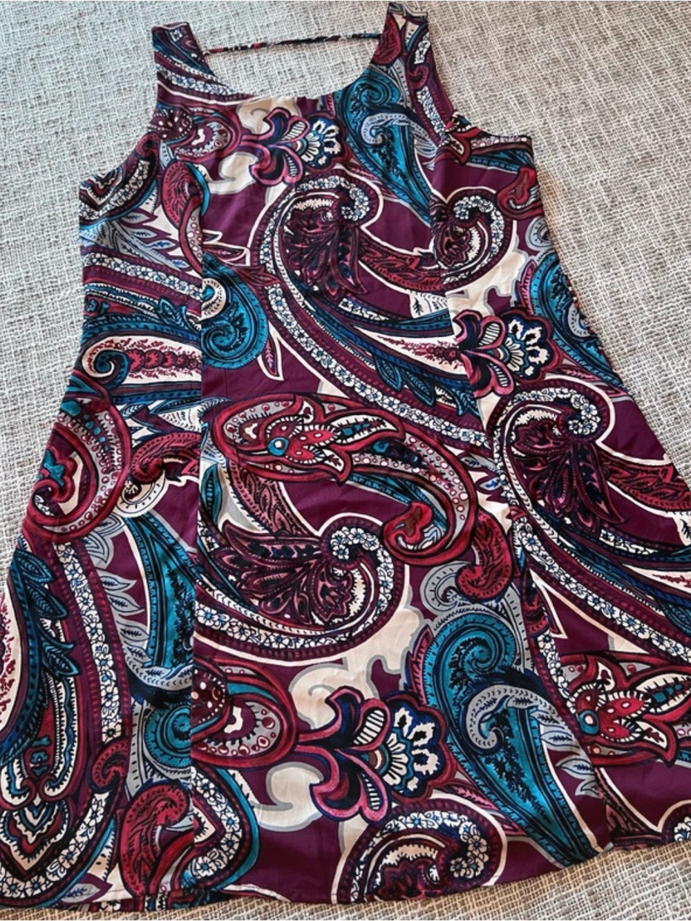 Pink Owl Multicolor Paisley Tote with Burgundy Accents